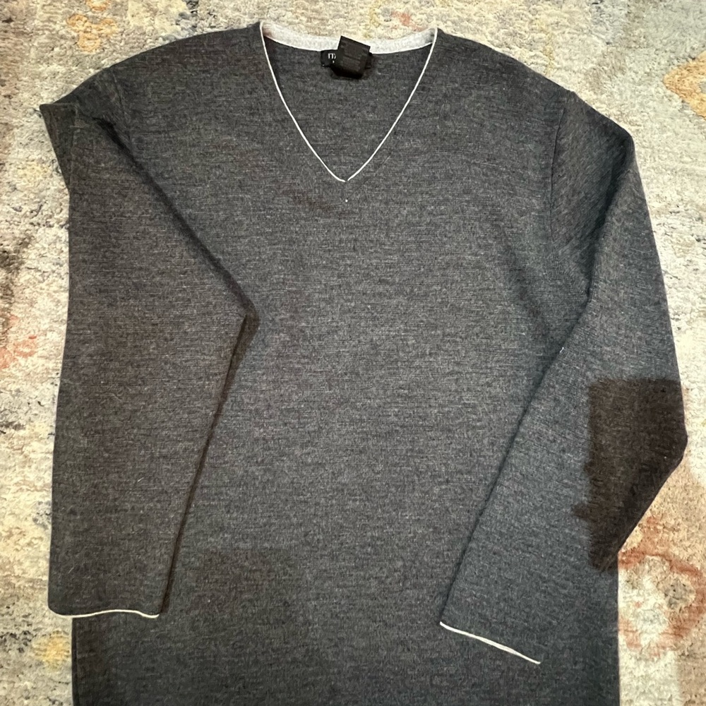 Elegant Charcoal V-Neck Sweater for Men